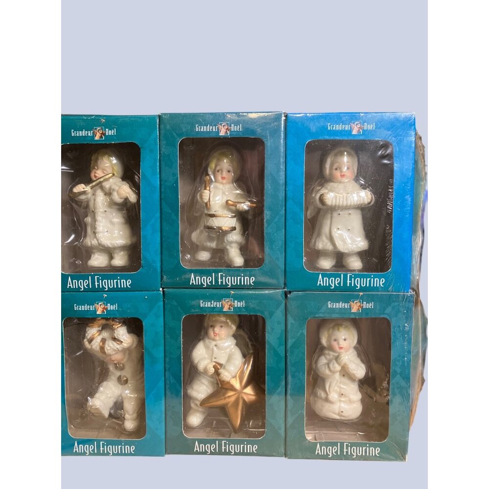 Set Of 6 Vintage Grandeur Noel Angel Figurines